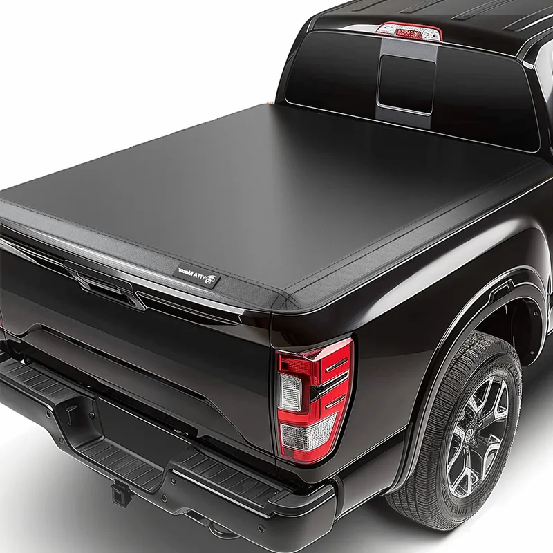 Aosky hard tri-fold tonneau cover closed on a Nissan Frontier