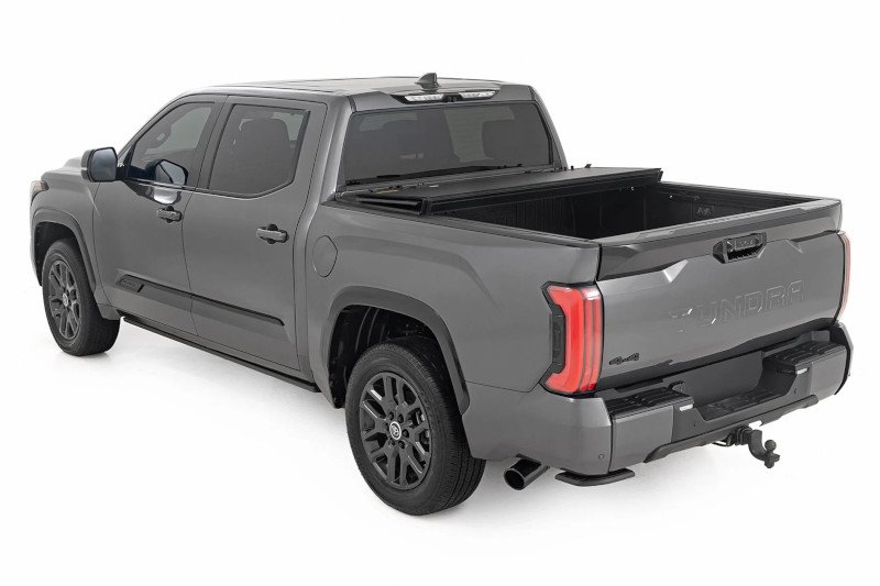 Aosky hard tri-fold tonneau cover closed on a Toyota Tundra